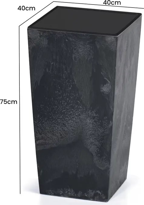 Vaso de flores com aspeto de betão, 91L 40 x 40 x 75 cm  91L Antracite