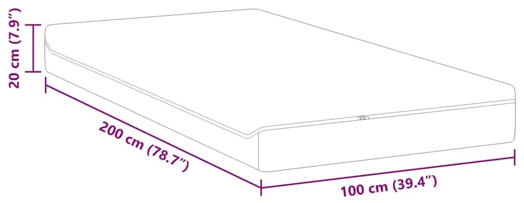 Colchões Branco, Cinza 100 x 200 cm