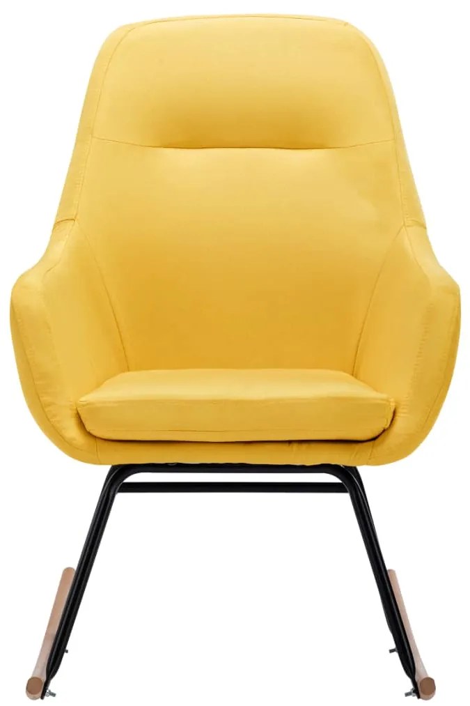 Cadeira de baloiço tecido amarelo mostarda