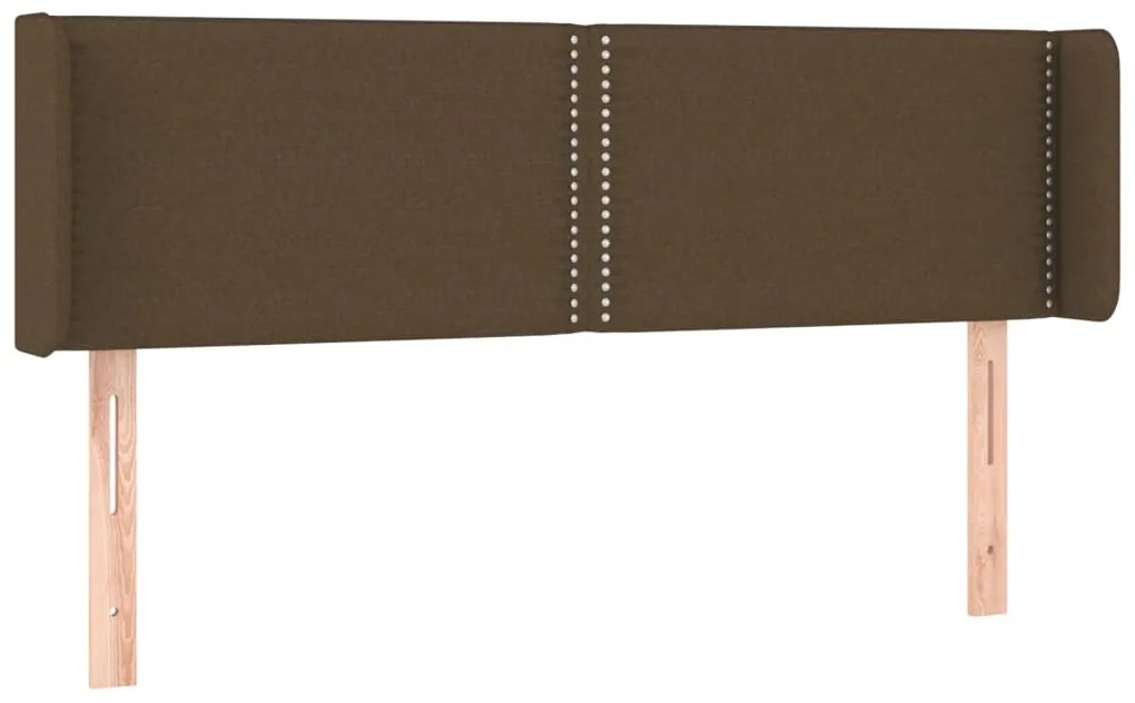 Cabeceira de cama c/ luzes LED tecido 147x16x78/88 cm castanho