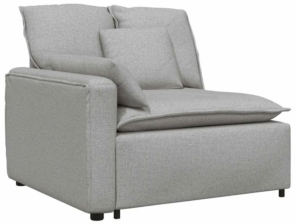 Sofá modular com almofadas cinzento nublado