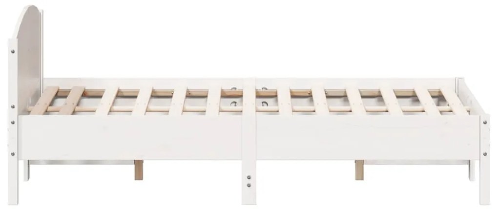Cama sem colchão 120x190 cm madeira de pinho maciça branco