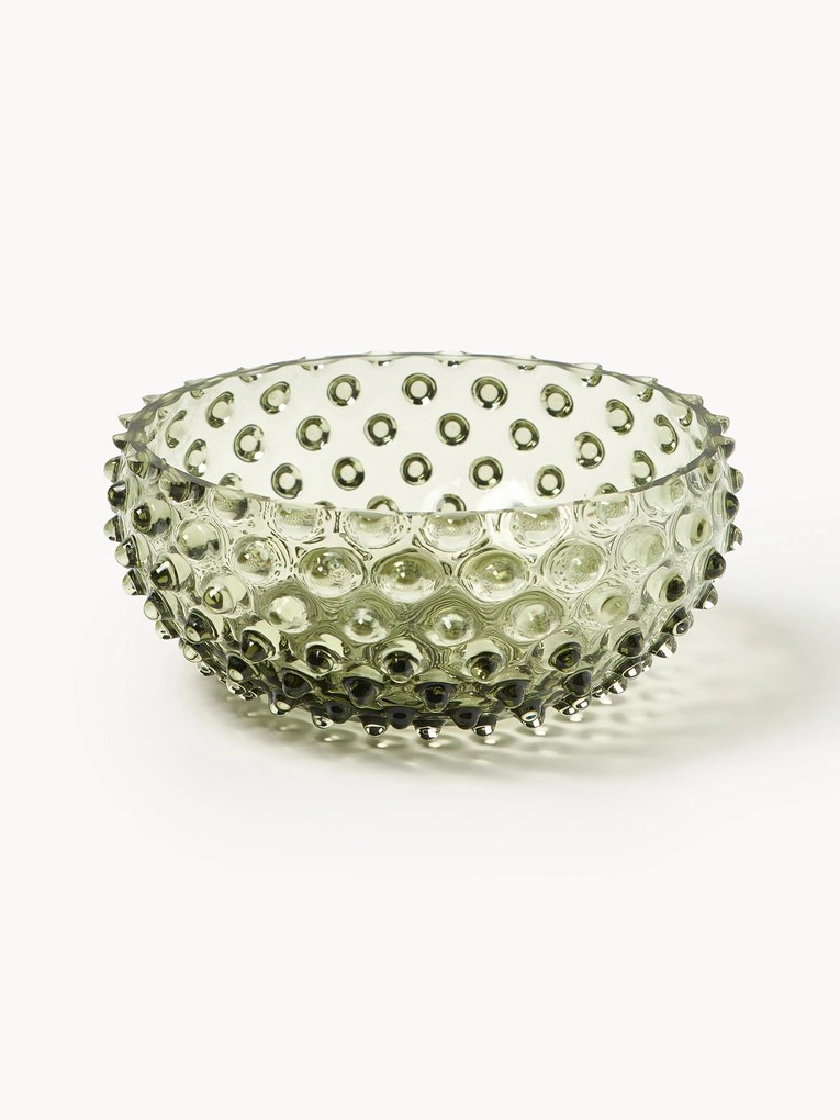 Taça de vidro artesanal Hobnail