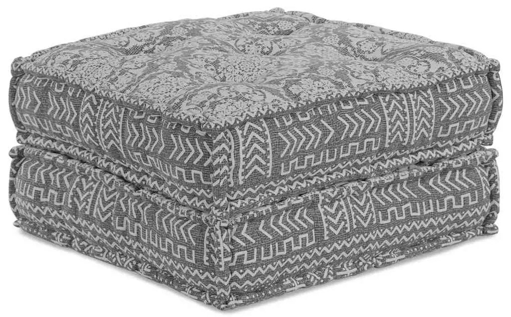 Sofá Puff Modular 2 Lugares Conversível Cinza Claro