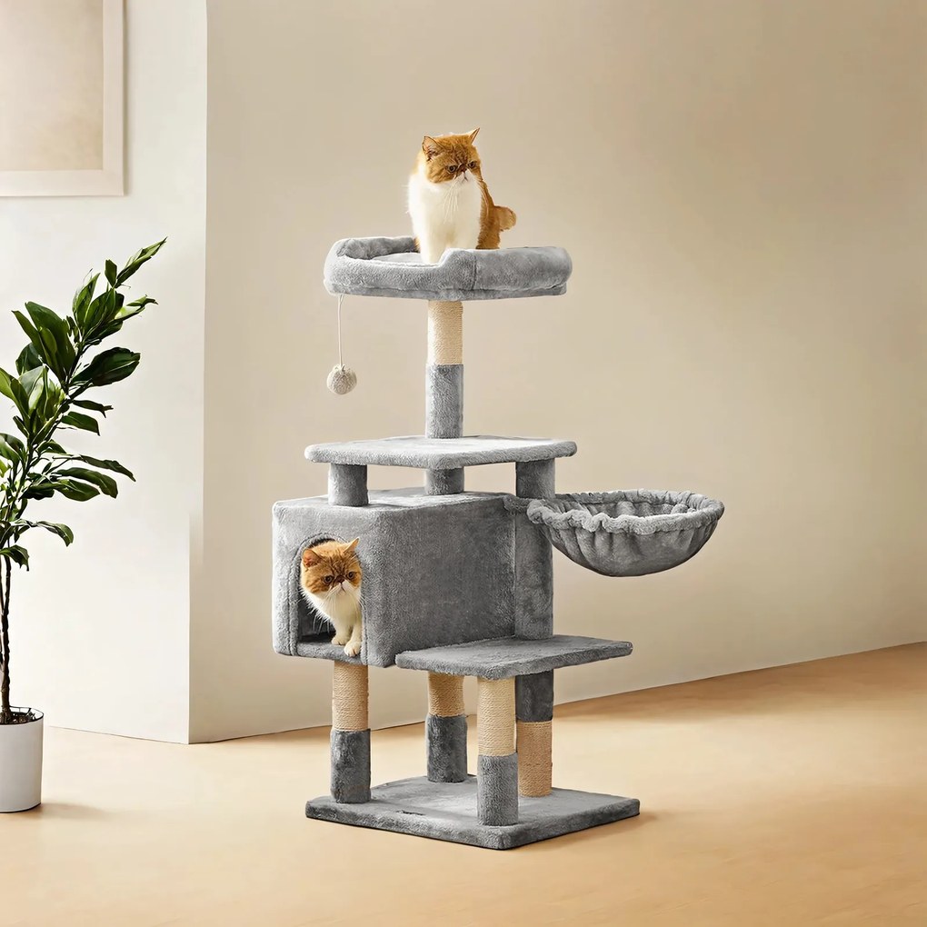 Arranhador para gatos 50 x 40 x 110 cm Cinzento claro