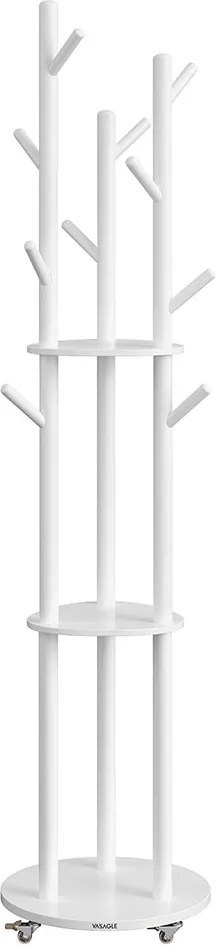Cabidei com ganchos e prateleiras em madeira maciça 40 x 175 cm Branco