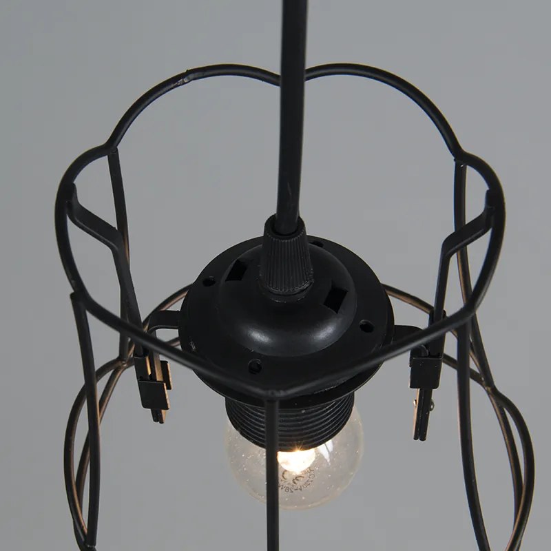 Candeeiro de suspensão retro preto 15 cm - Granny Frame