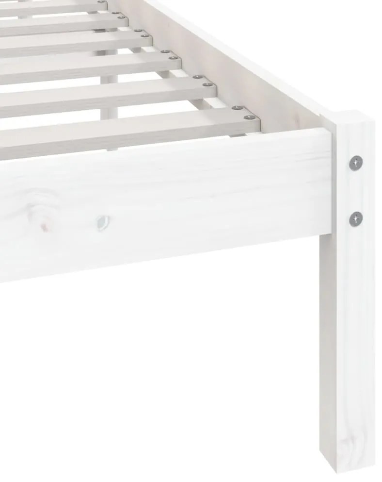 Estrutura de cama 160x200 cm madeira de pinho maciça branco