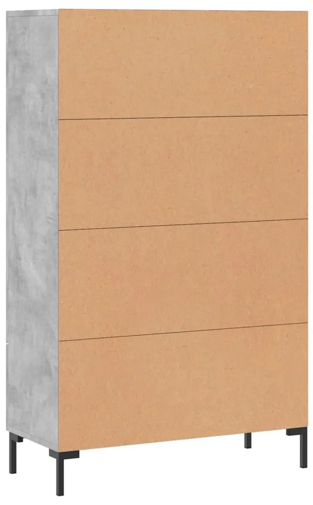 Aparador alto 69,5x31x115 cm derivados de madeira cinza-cimento