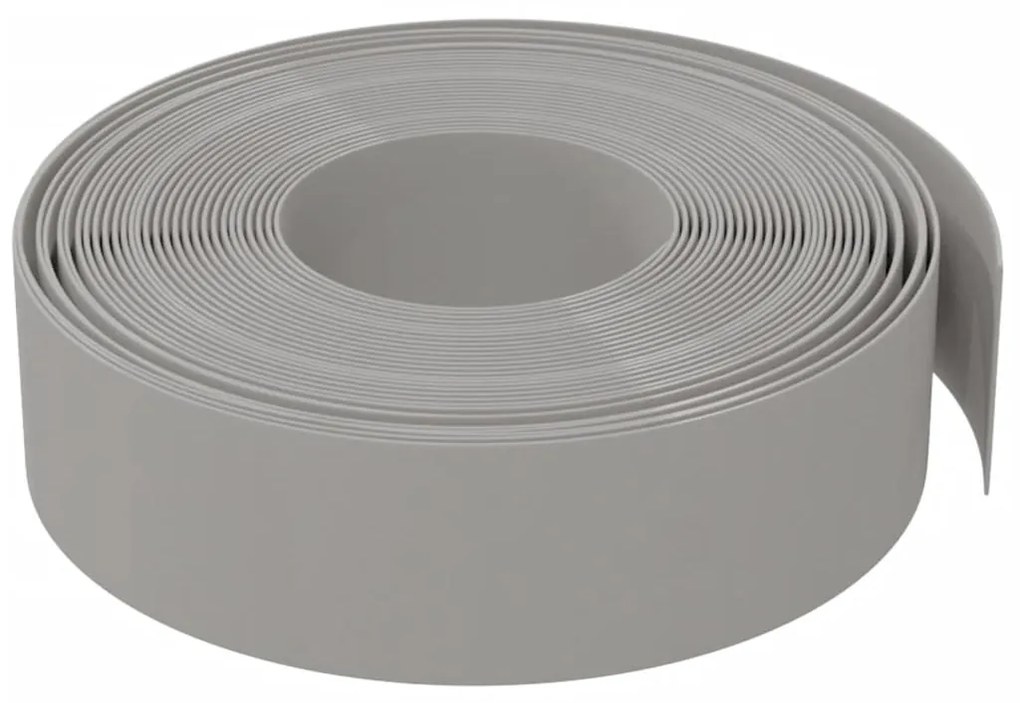 Bordas de jardim 3 pcs 10 m 15 cm polietileno cinzento