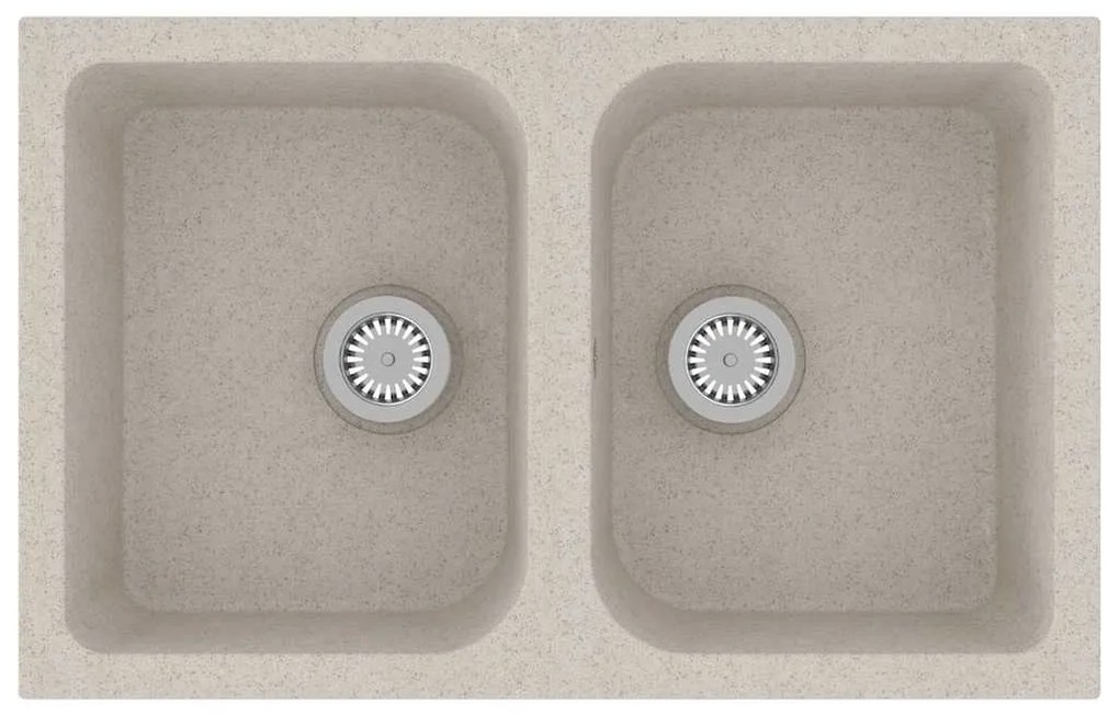 Pia de Cozinha Bege 760x480x184 mm Granito