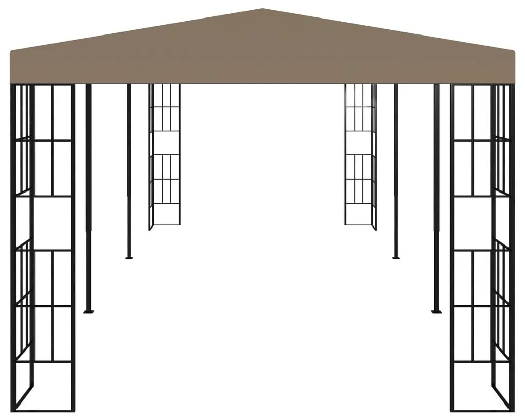Gazebo 6x3 m cinzento-acastanhado