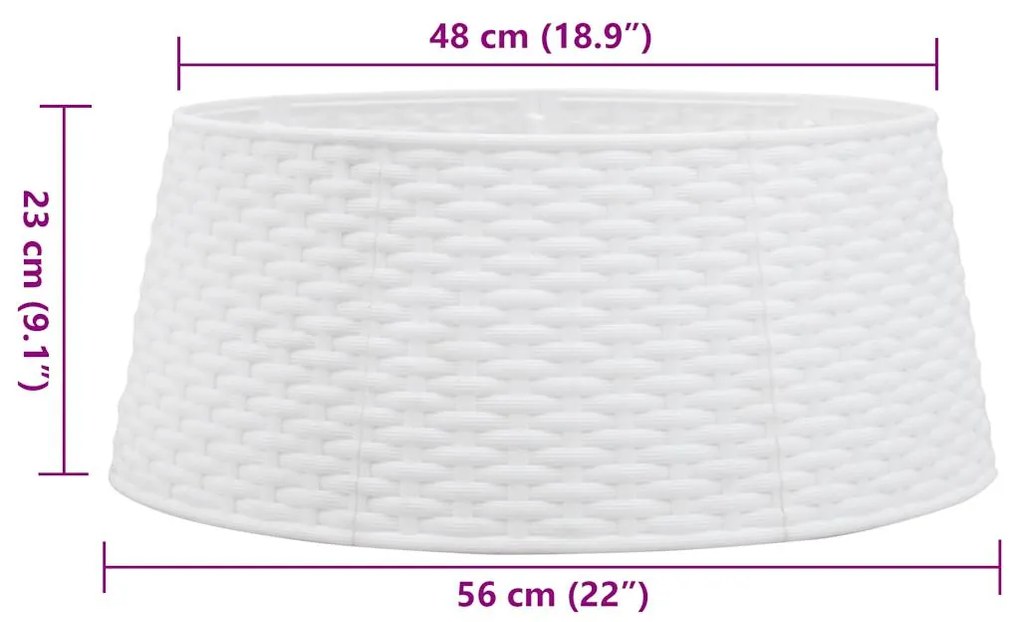 Saia para árvore de Natal Ø56x23 cm plástico branco