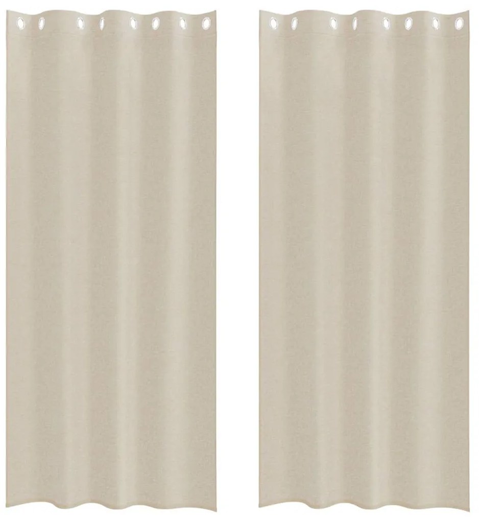 Cortinas com cortinas 2 pcs Areia 140 x 260 cm Poliéster