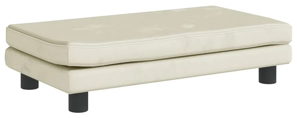 Sofá infantil com apoio de pés 100x50x30 cm veludo cor creme