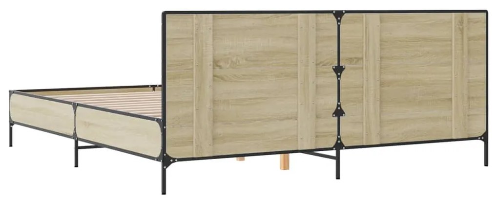 Estrutura de cama 200x200 cm derivados madeira/metal