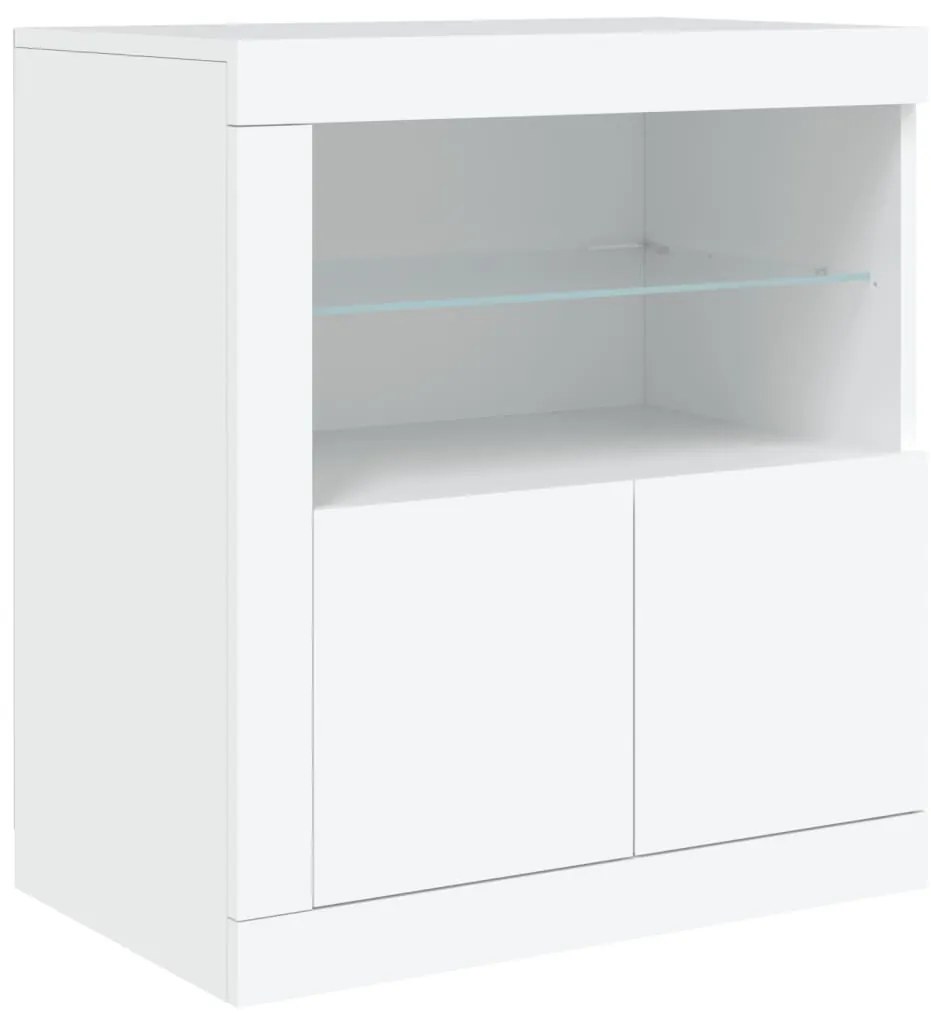 Aparador com luzes LED 60,5x37x67 cm branco