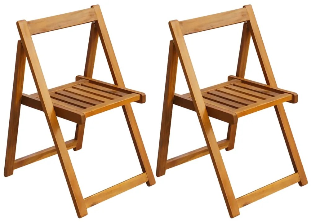 vidaXL Cadeiras de jardim dobráveis 2 pcs madeira acácia maciça