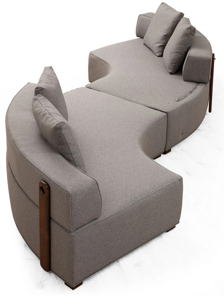 Sofá de Canto Gondol – Cinzento – 380 cm x 105 cm x 70 cm