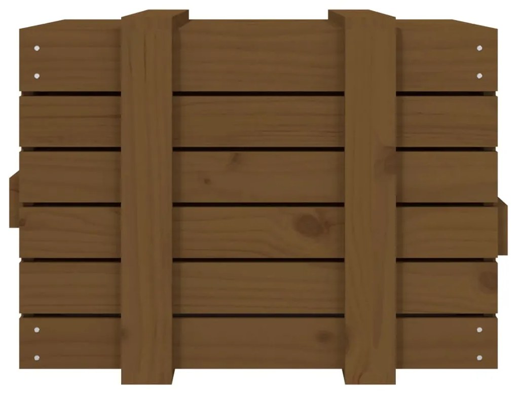 Caixa de arrumação 58x40,5x42 cm pinho maciço castanho mel
