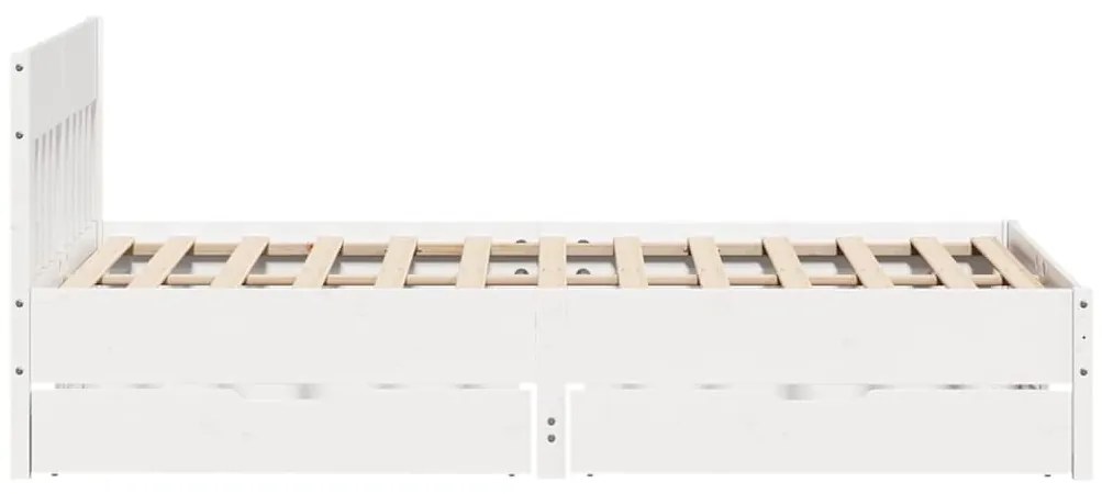Cama sem colchão 120x190 cm madeira de pinho maciça branco