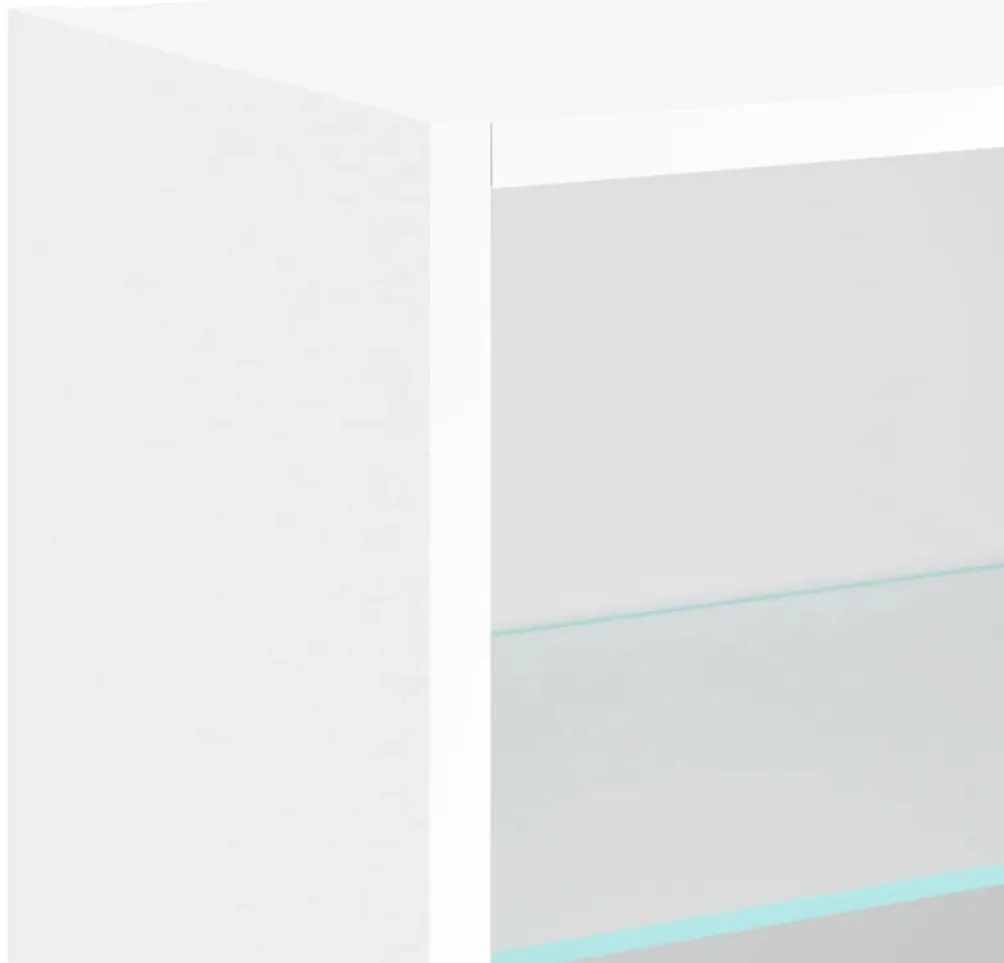 Mesa de cabeceira de parede com luzes LED branco