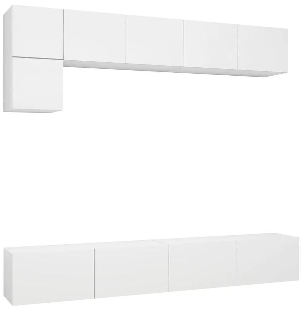 Conjunto de 5 Móveis de Parede de TV Beja L - Branco - Design Moderno