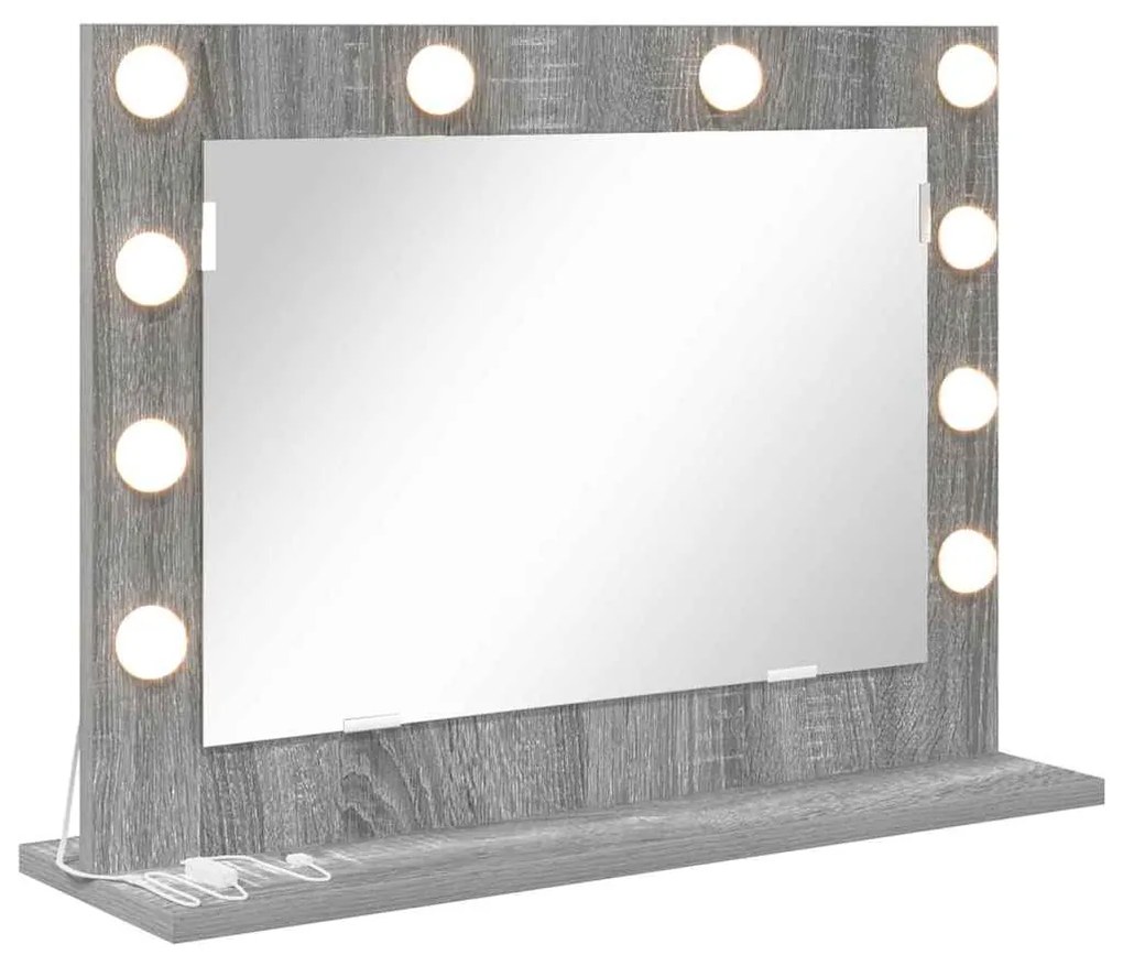 Espelho de Toucador Cinzento Sonoma MDF, Vidro 60 x 45 x 18 cm