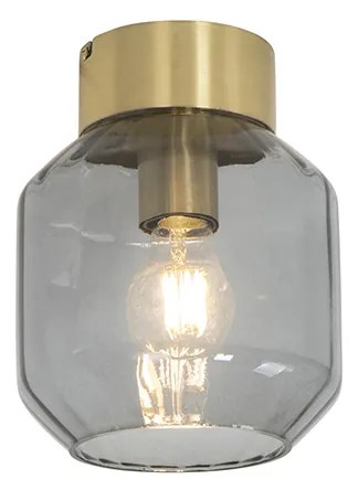 LED Candeeiro de teto inteligente latão com vidro fumê incl. Wifi A60 - Stiklo Moderno