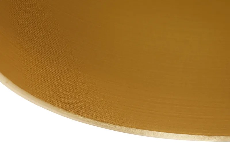 Abajur de tecido preto 40/47/26 com interior dourado Moderno