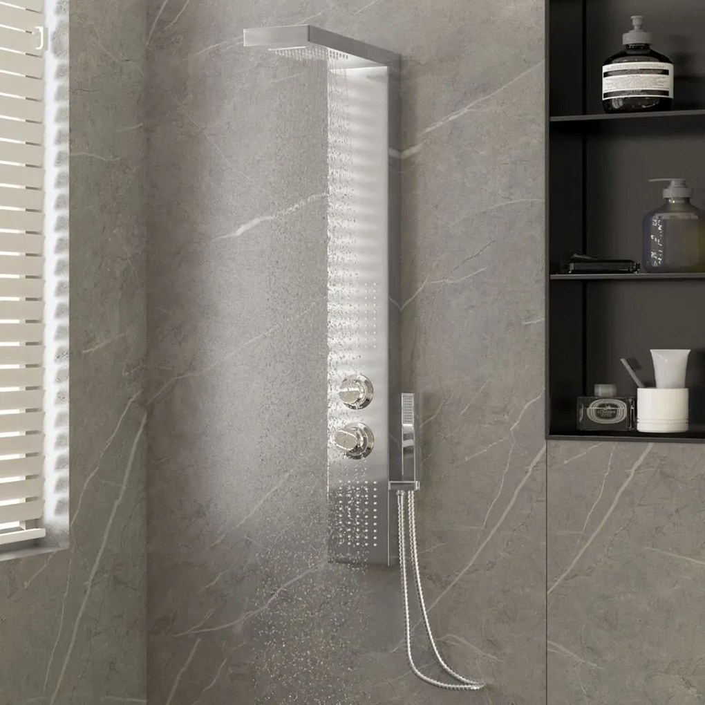 151414 vidaXL Sistema de coluna de duche quadrado aço inoxidável