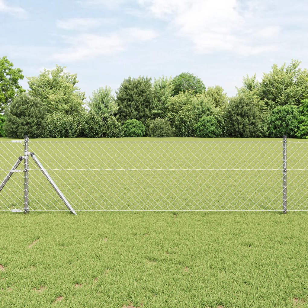 vidaXL Cerca de Cadeado 0,4x10 m Aço Galvanizado