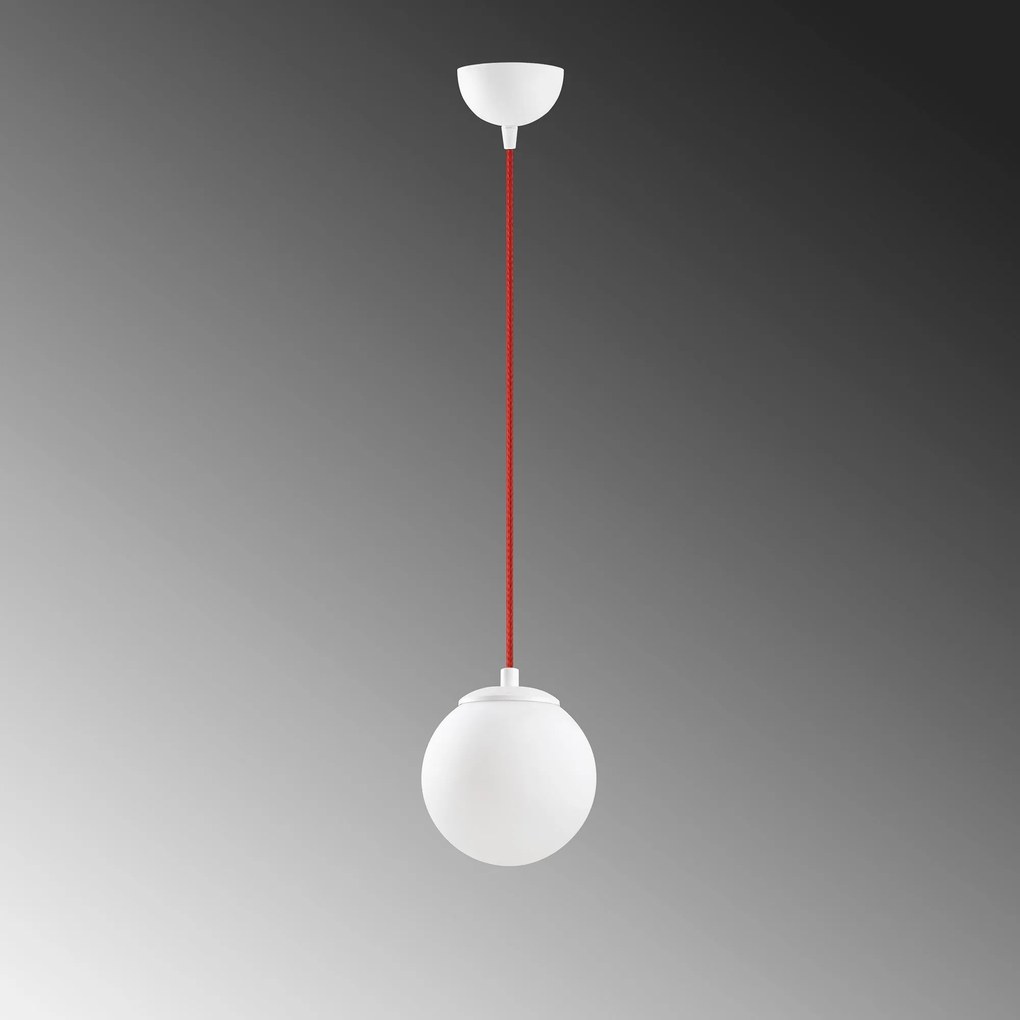 Candeeiro de Teto Efe – Branco e Vermelho – 15 x 15 cm