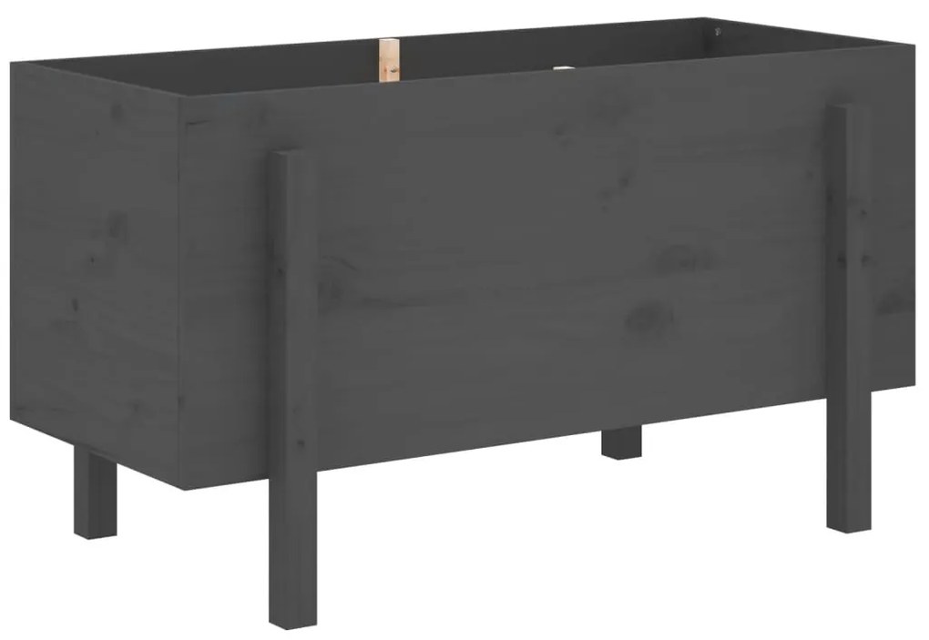 Canteiro elevado de jardim 101x50x57 cm pinho maciço cinzento