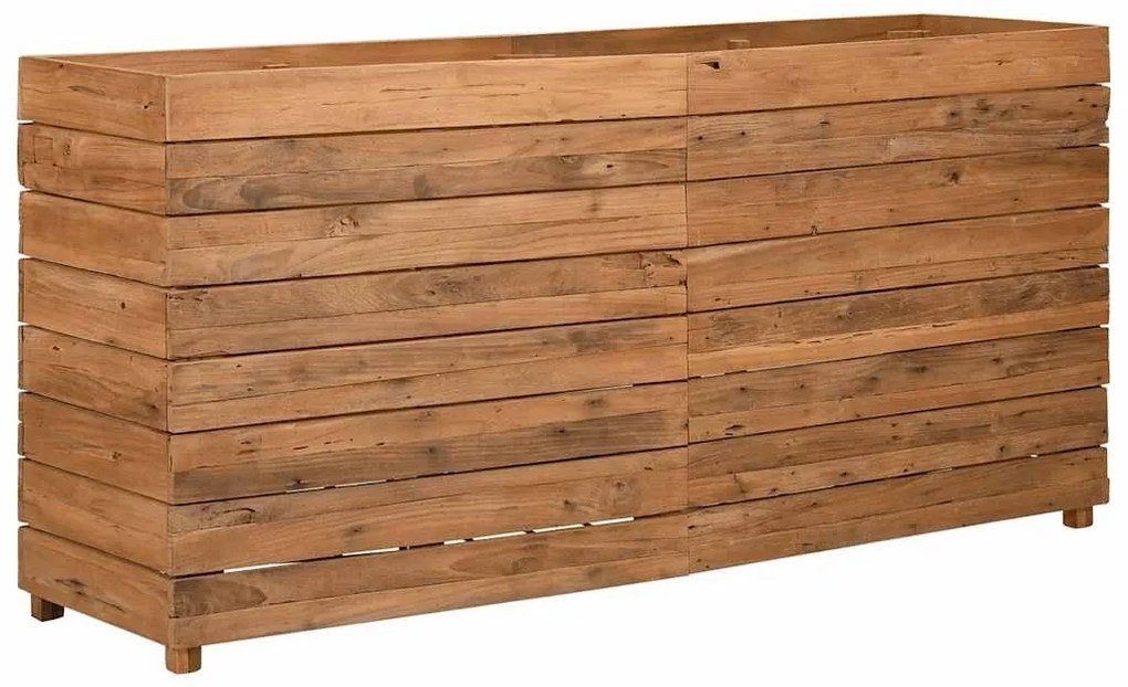 Vaso/floreira 150x40x72 cm madeira de teca reciclada e aço