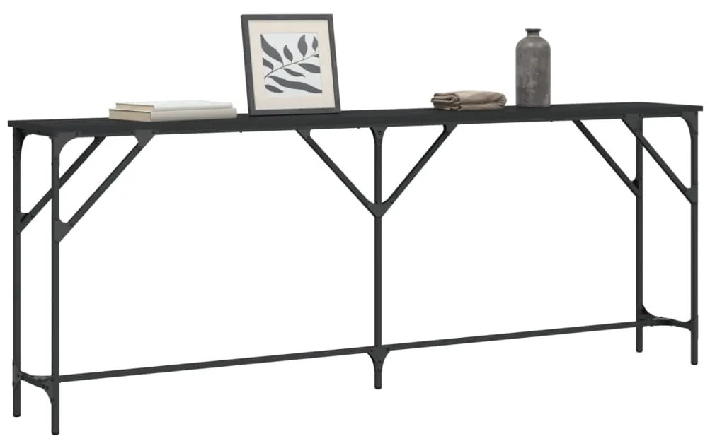 Mesa consola 200x29x75 cm derivados de madeira preto