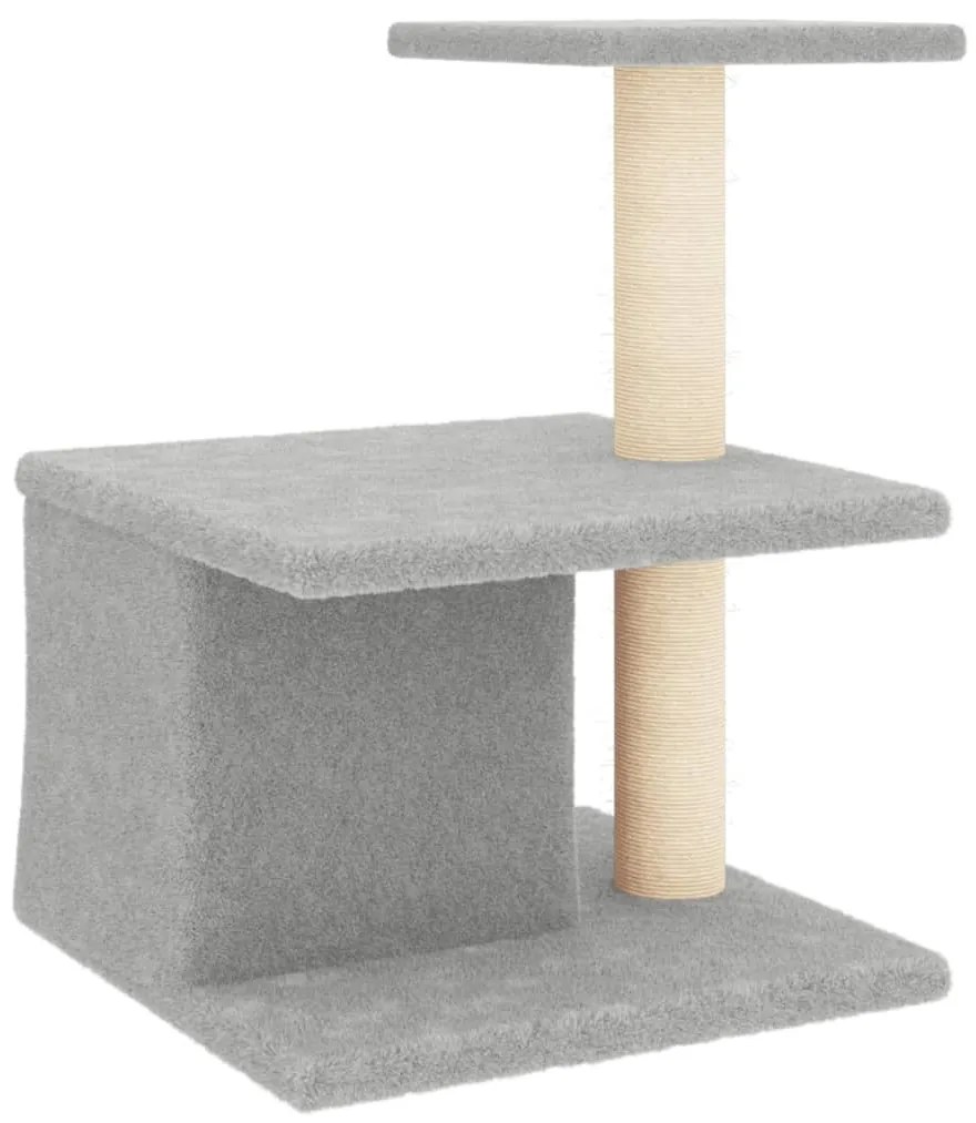 Árvore p/ gatos c/ postes arranhadores sisal 48 cm cinza-claro