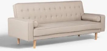 Sofá-cama De 3 Lugares Em Linho Brion Linho Beige Creme - Sklum