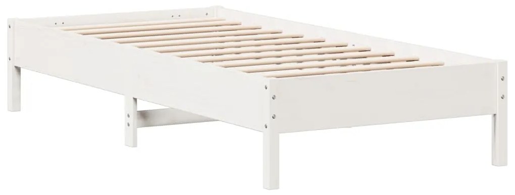 Cama sem colchão 75x190 cm madeira de pinho maciça branco