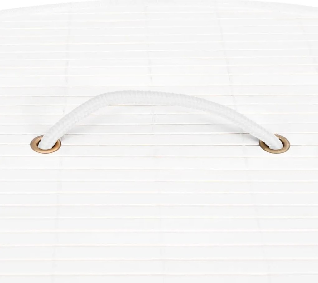 Cesto de canto para roupa suja 60 L bambu branco