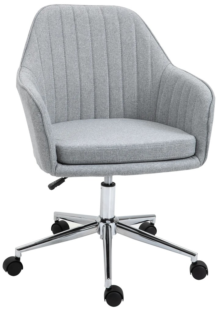 Vinsetto Cadeira de Escritório Operativa Giratória com Altura Ajustável Carga 120 kg 61x59x86-96 cm Cinza