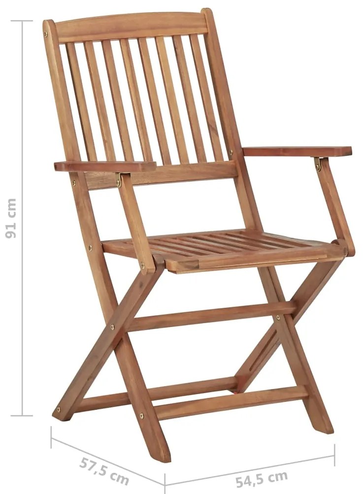 Cadeiras de jardim dobráveis 6 pcs madeira de acácia maciça