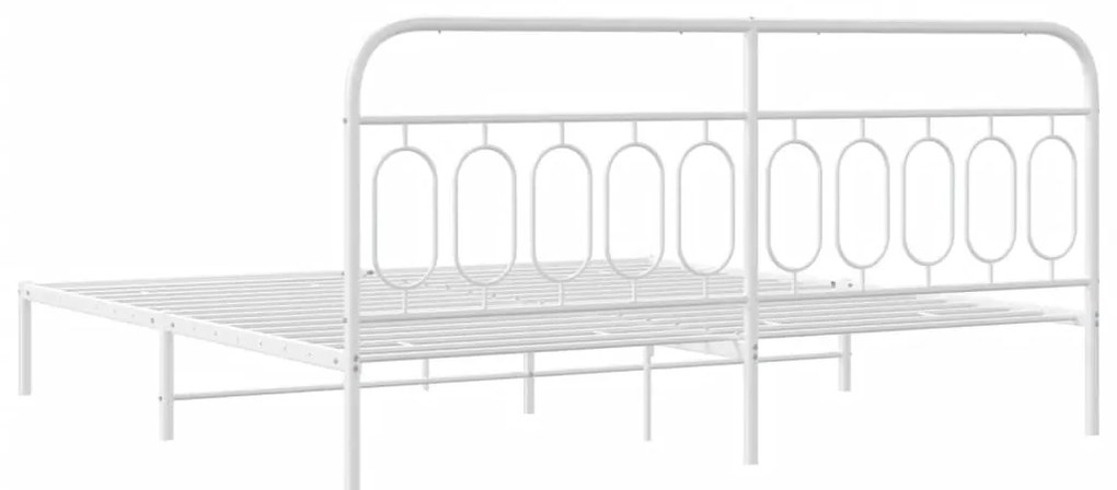 Estrutura de cama com cabeceira 200x200 cm metal branco