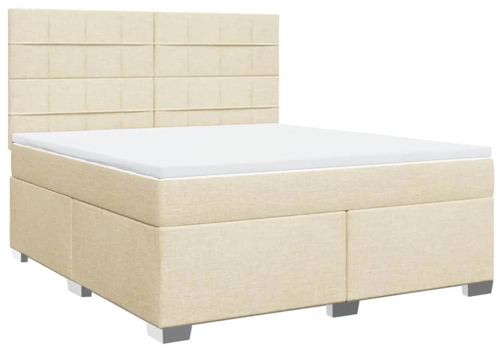 Cama com molas/colchão 180x200 cm tecido cor creme