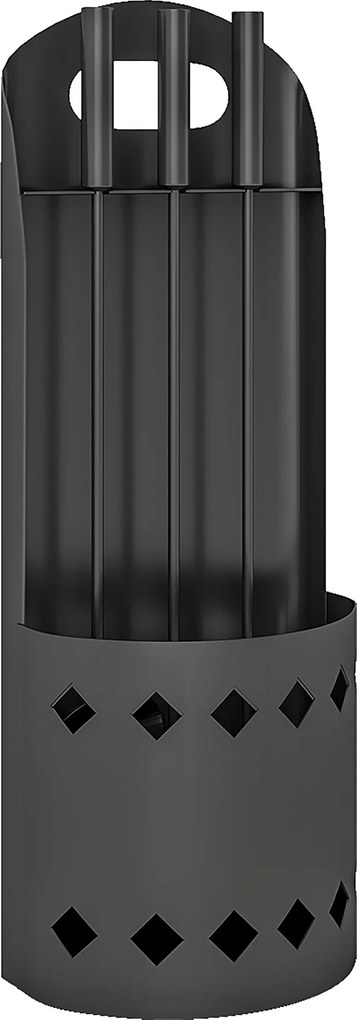 Conjunto de 4 peças para lareira, acessórios e utensílios para lareira com vassoura, pá, atiçador e suporte, em metal preto