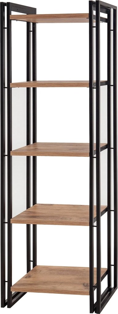 Conjunto de Mobiliário de Sala Cosmo – Pinho Atlântico Preto – Estante
