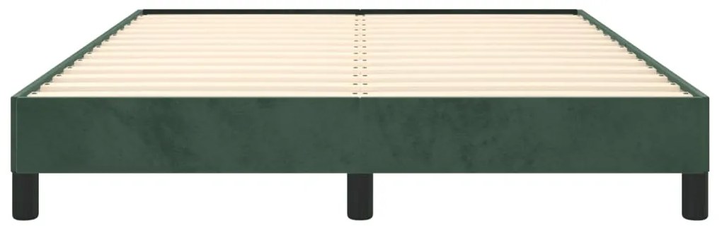 Estrutura de cama sem colchão 140x200 cm veludo verde-escuro