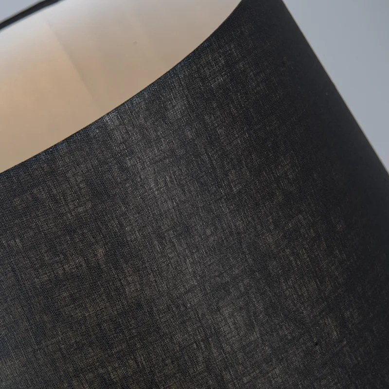 Candeeiro de mesa preto com cúpula preta 35 cm ajustável - Parte Moderno
