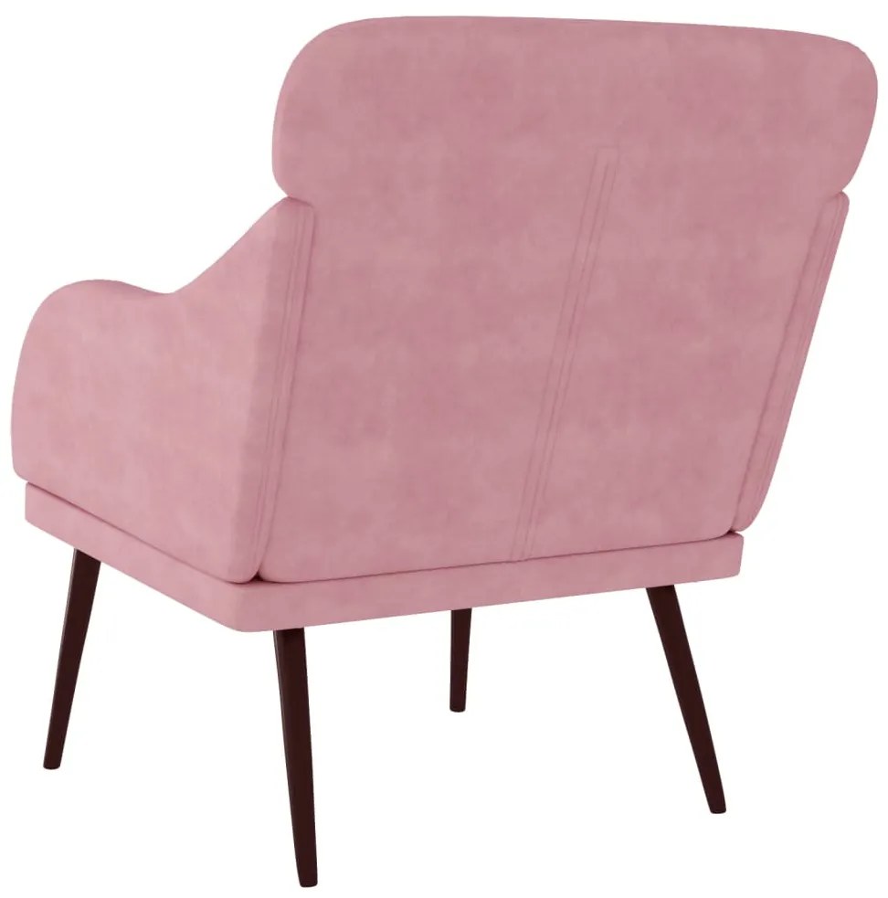 Cadeira com apoio de braços 63x76x80 cm veludo rosa