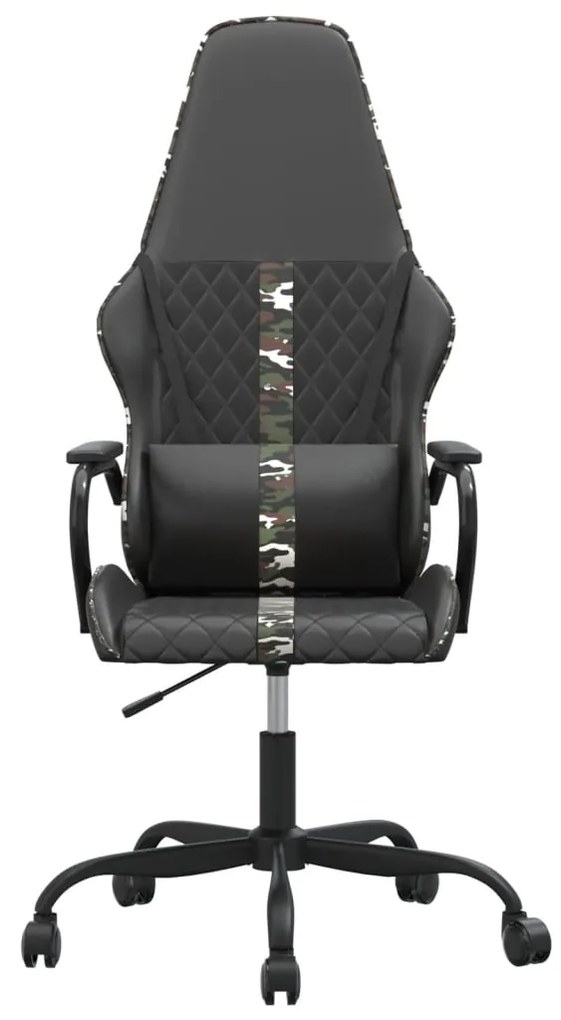 Cadeira gaming massagens couro artificial camuflagem e preto